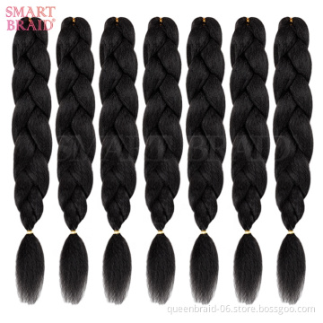 2 Pack Wholesale  Hot Sale Easy Braiding Hair  Pre Stretch Soft Yaki Synthetic Crochet Braid Hair Extension Stretched
